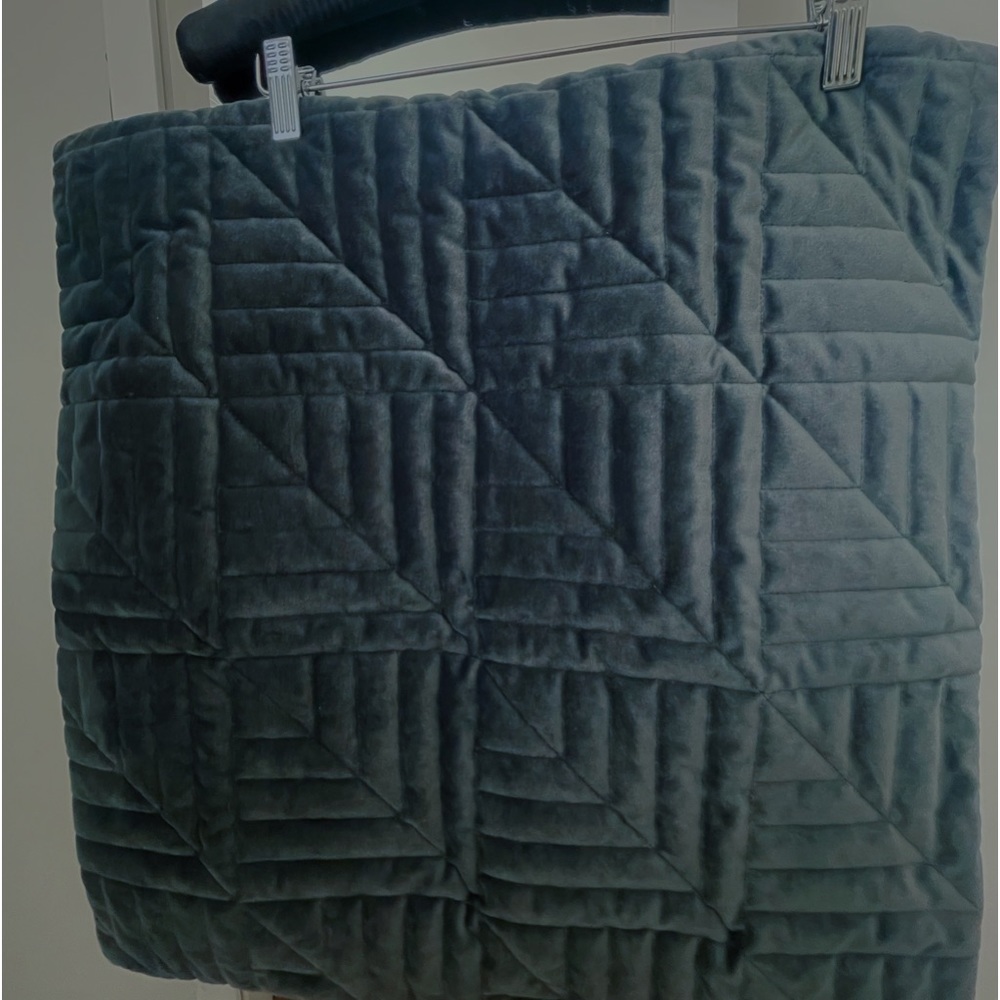 NWOT KAF HOME Haven Blue-Gray Velvet Pillow Cover